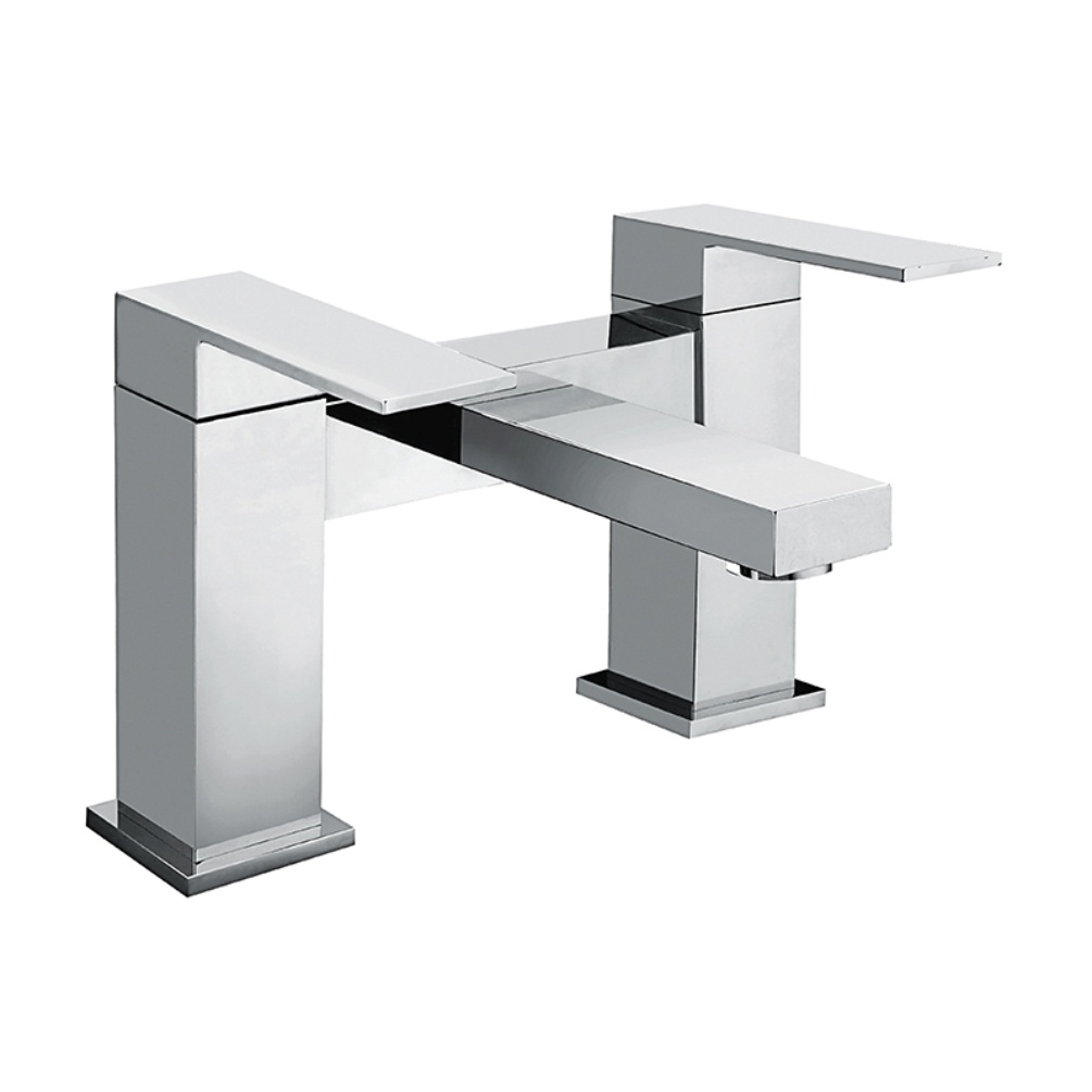 Product Cut out image of the Abacus Plan Chrome Deck Mounted Bath Filler