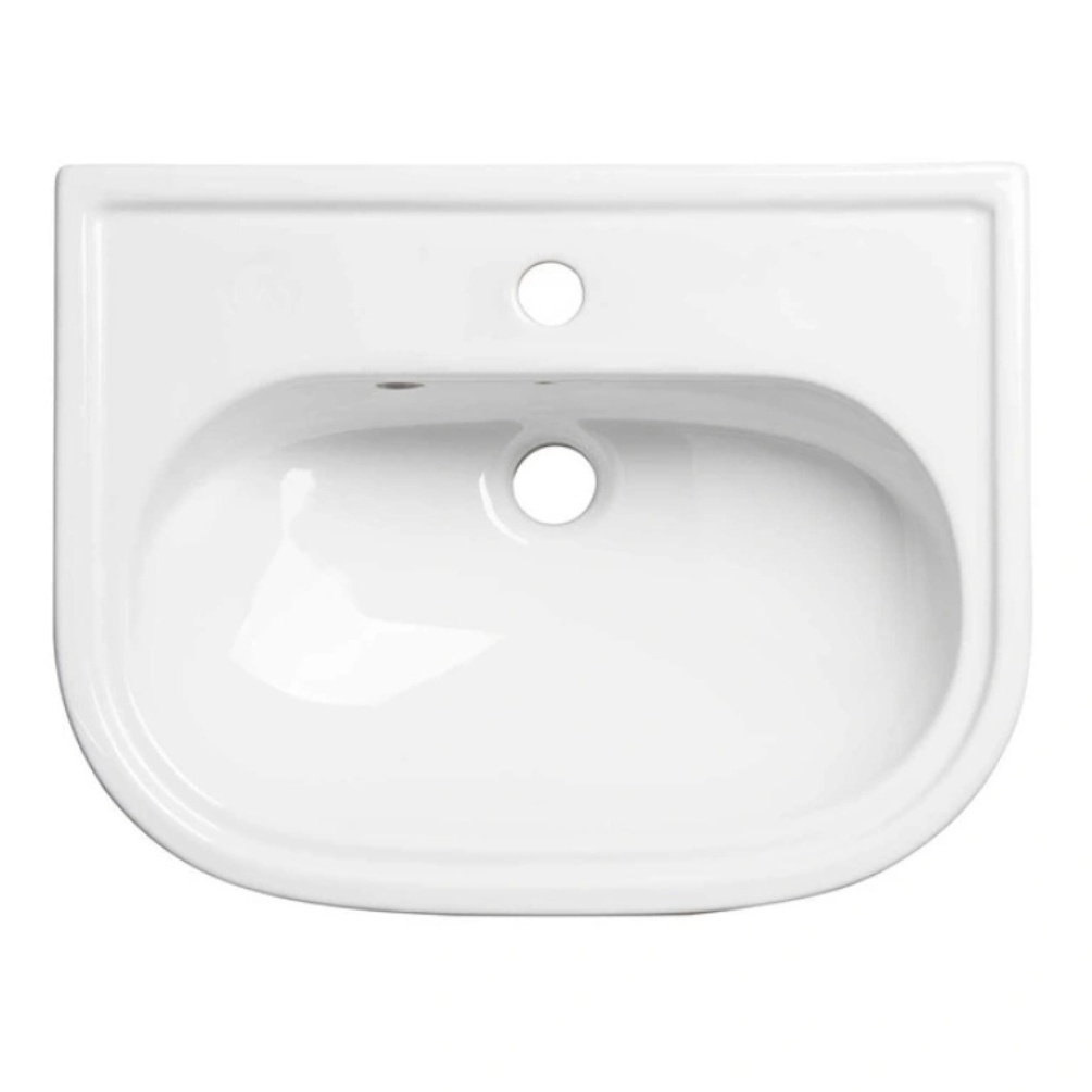 Product cut out image of the Tavistock Lansdown 490mm Slim Depth Semi-Countertop Basin 1 Tap Hole