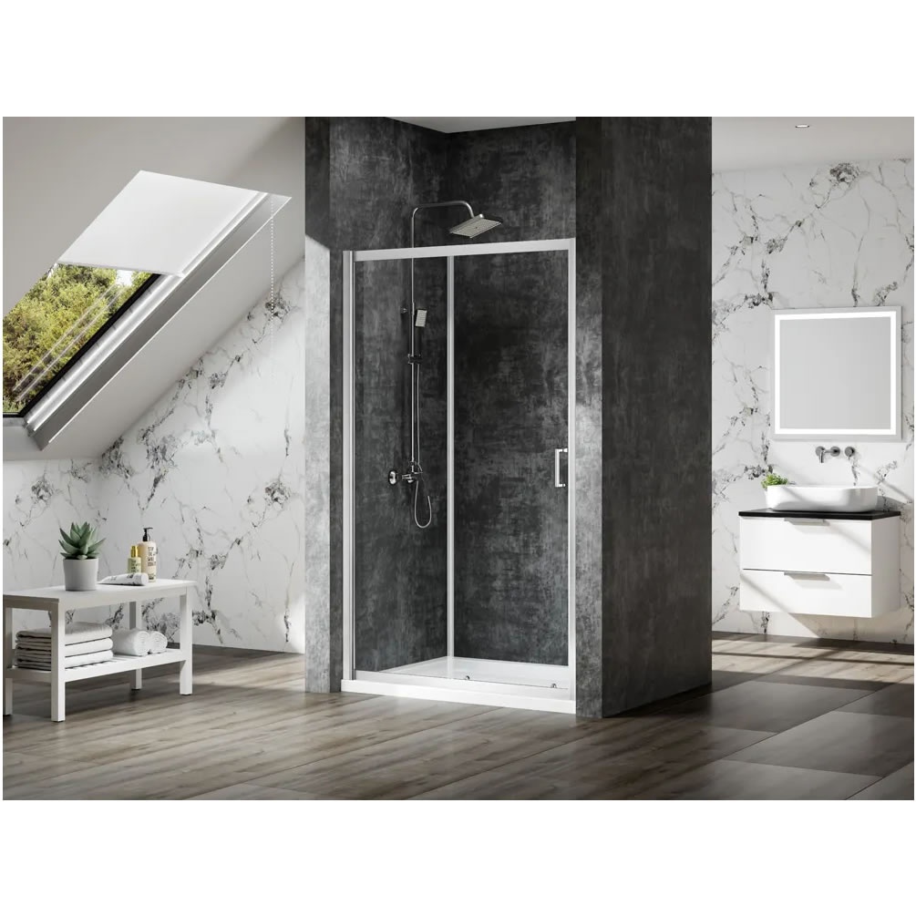 Lifestyle image of Merlyn Mbox 1200mm Loft Height Sliding Shower Door