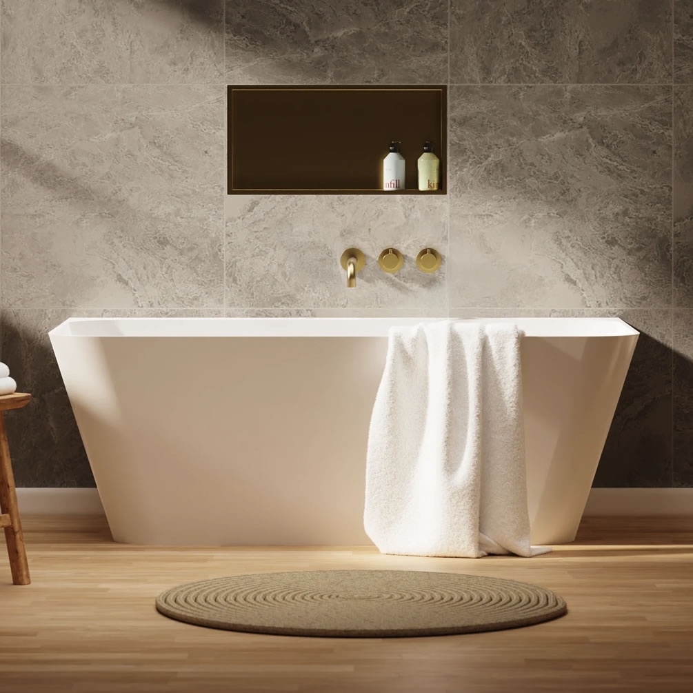 Lifestyle image of Crosswater Artist Grande 1690 x 800mm Back-to-Wall Bath