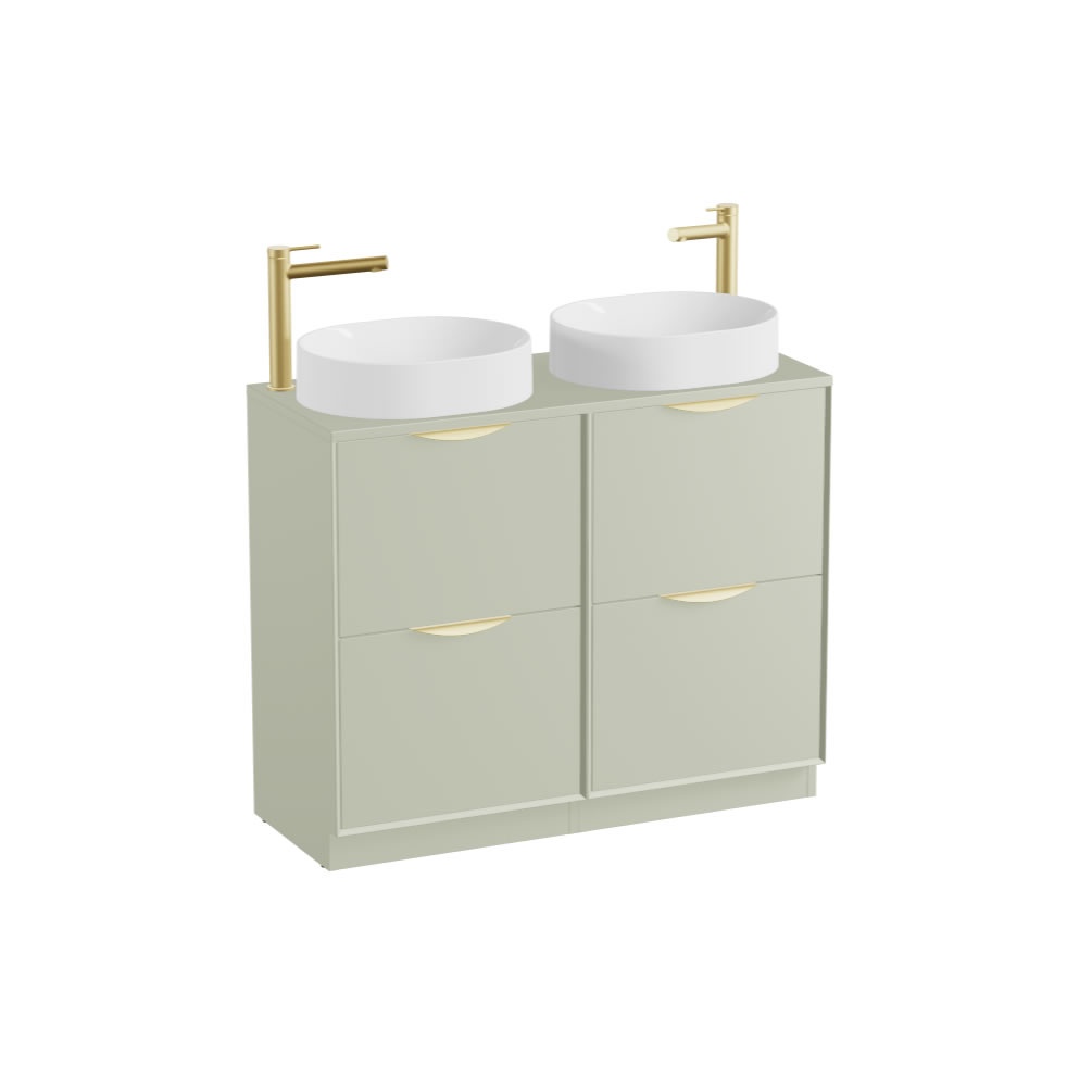 Vado Safari Smooth 1000mm Sage Green Floorstanding Vanity Unit & Worktop
