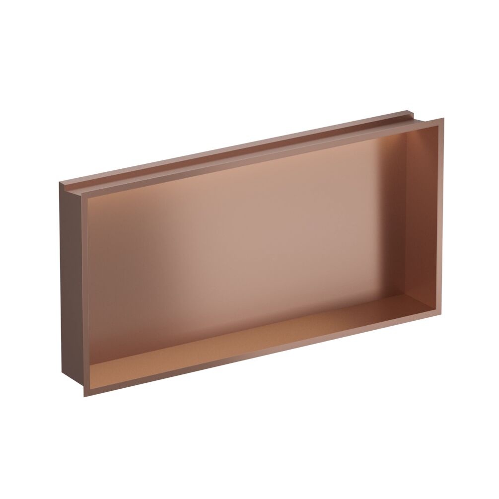 Cutout image of Crosswater Brushed Bronze 610 x 305mm Shallow LED Shower Niche