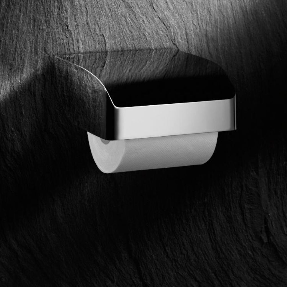 Close up product image of Keuco Elegance Chrome Lidded Toilet Roll Holder 11660 010000