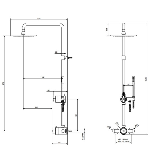 Crosswater Union Brushed Brass Multifunction Shower Valve Kit