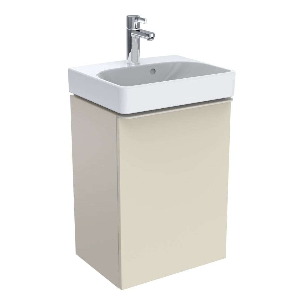 Product Cut out image of the Geberit Smyle Square 450mm Sand Vanity Unit & Washbasin