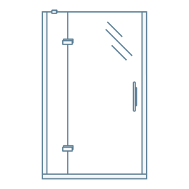 iconography image of a glass frameless shower door