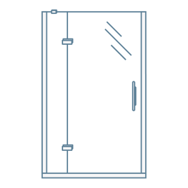 iconography image of a glass frameless shower door