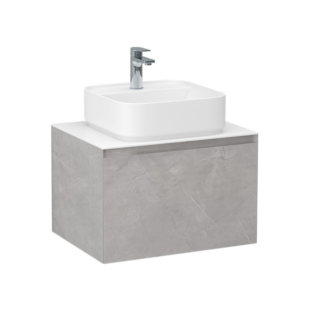 Imex Ravine Slate 600mm Wall Mounted Single Drawer Vanity Unit Cut Out