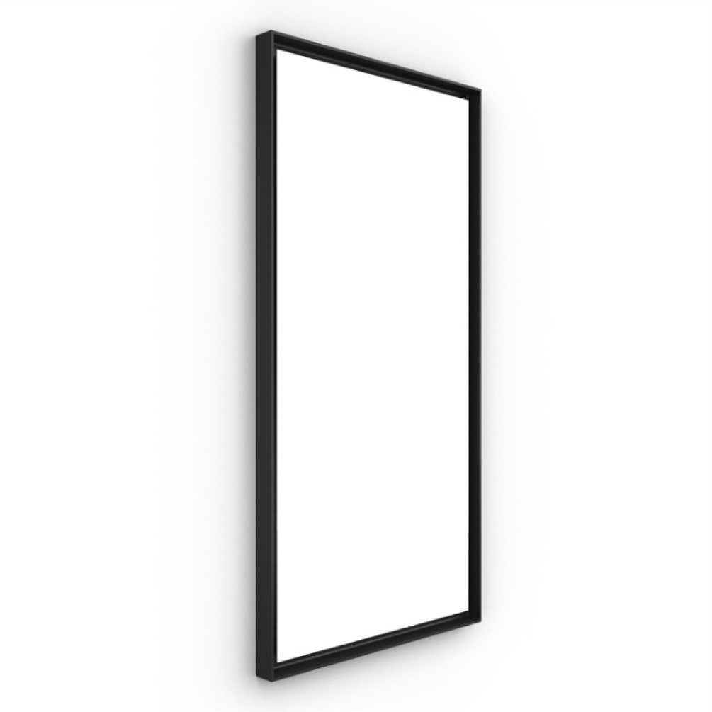 Product Cut out image of Origins Living Brooklyn Brushed Black 1400mm Rectangular Mirror on an angle