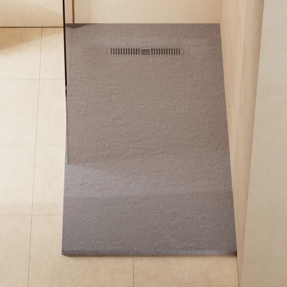 Lifestyle image of Crosswater Vito 1600mm x 800mm Light Grey Anti-Slip Rectangular Shower Tray