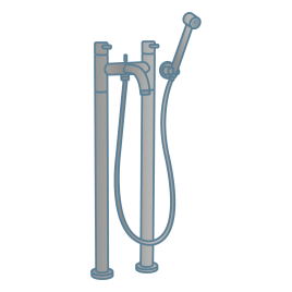 iconography image of a nickel freestanding bathroom tap