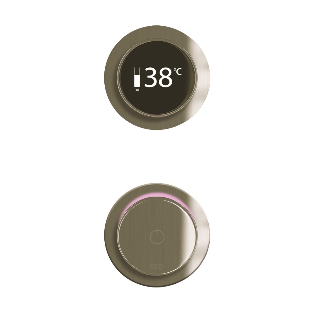 TED TOGO Brushed Nickel Ring Dual / Triple Outlet Digital Shower Valve Cut Out