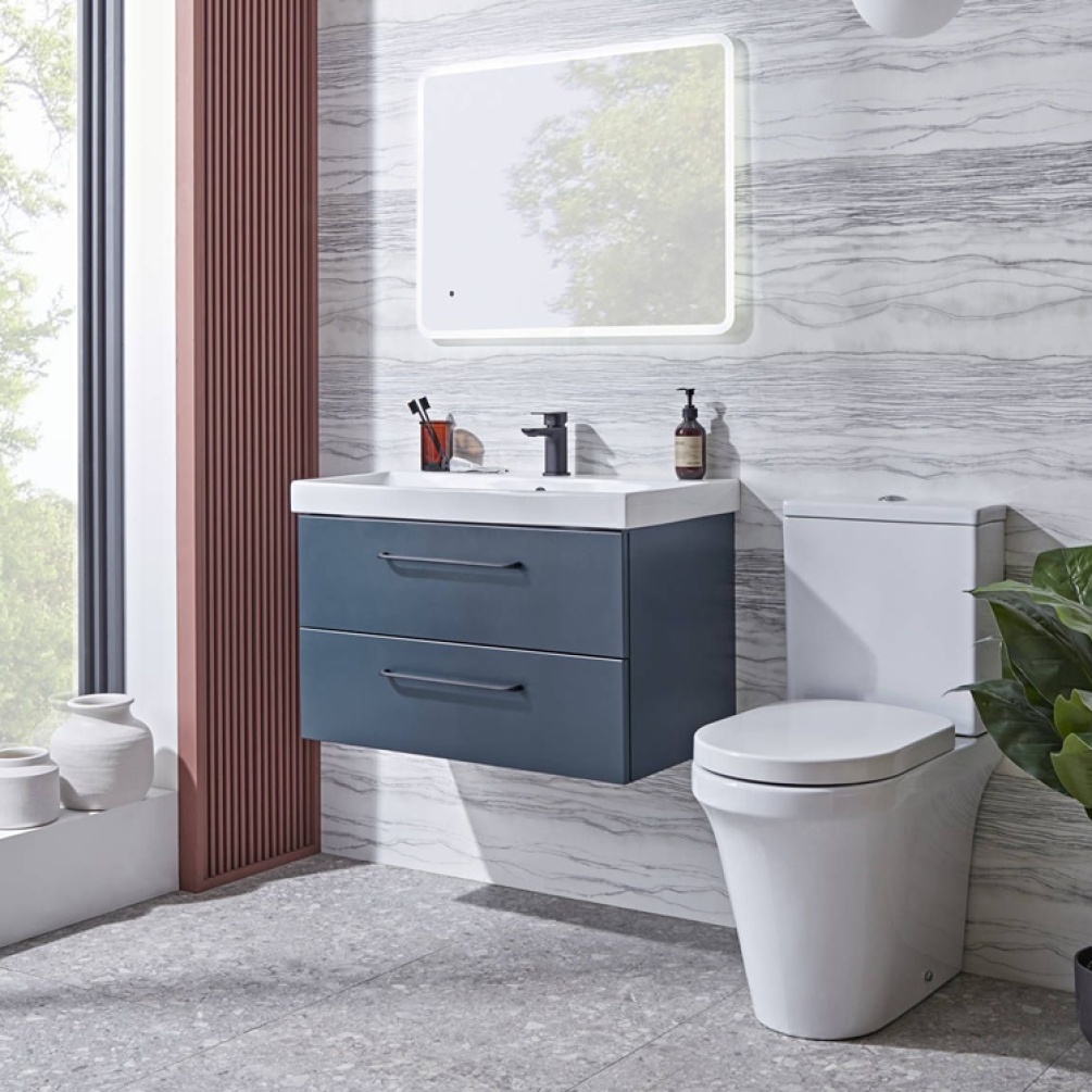 Tavistock Cadence 800mm Oxford Blue Wall Mounted Vanity Unit - Image 1