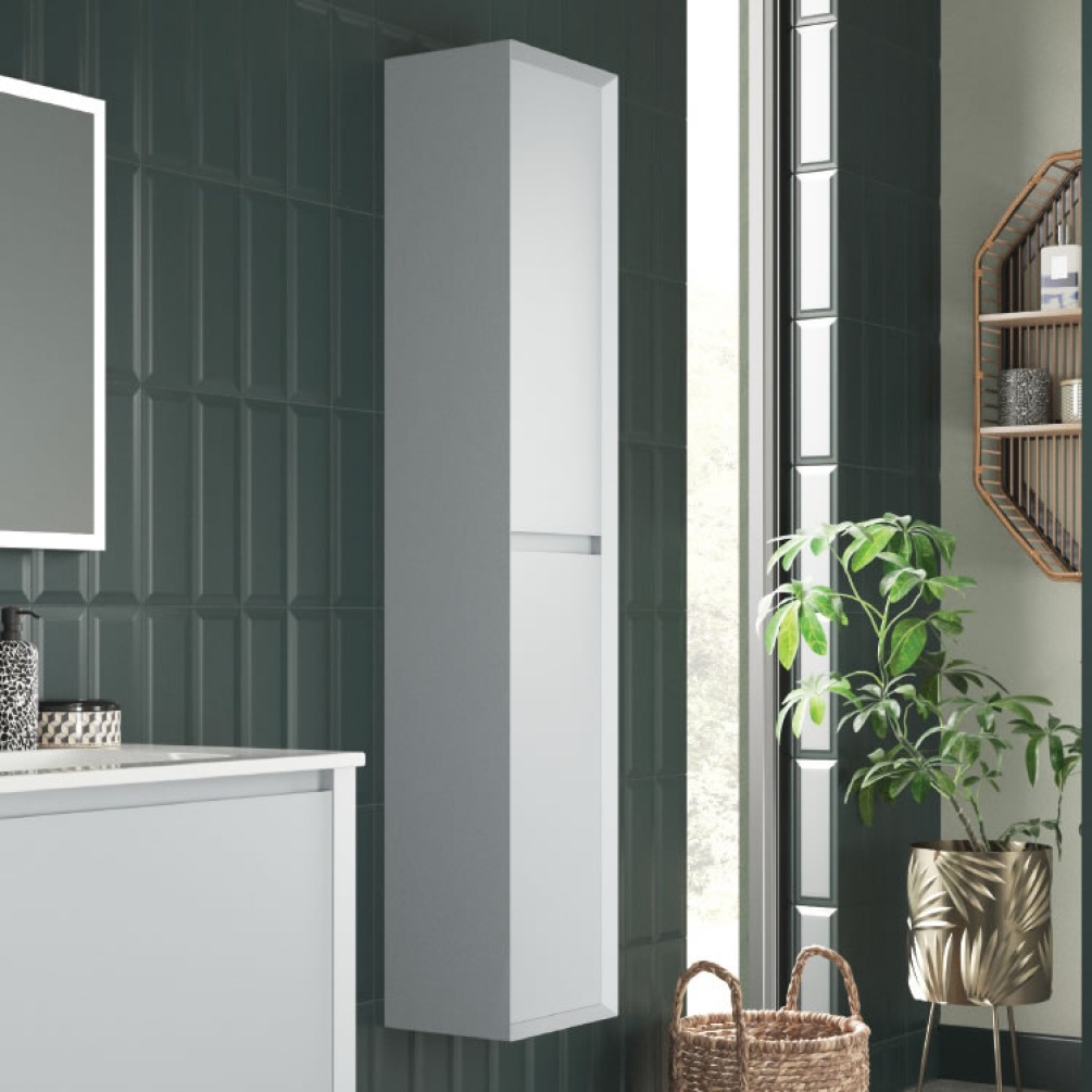 Cut Out Image of the Tall Wall Hung Unit in Matt Mid Grey