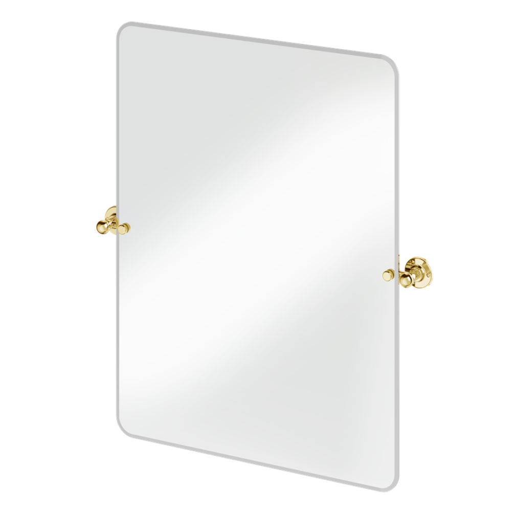 Burlington Gold 650 x 850mm Rectangular Mirror With 1850 Fixings