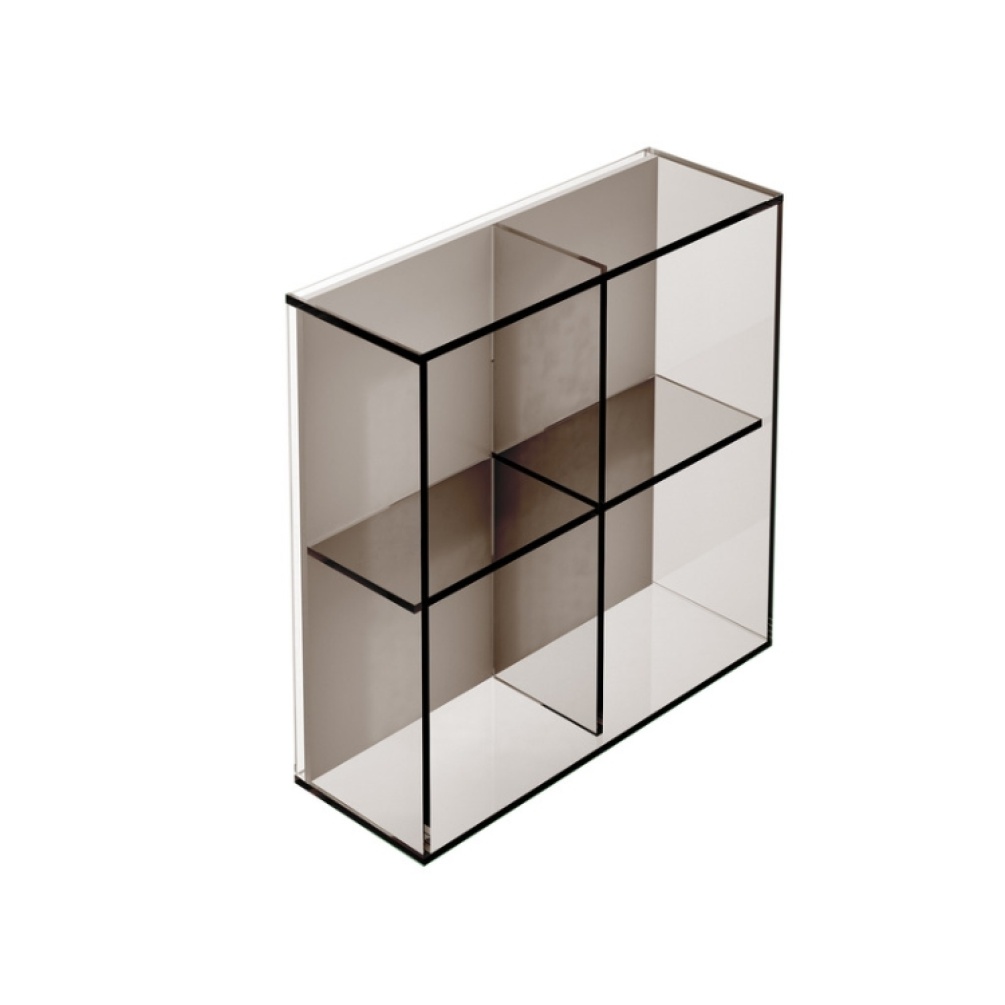 Product Cut out image of the Origins Living Square Pier Bronze Glass Box Shelf