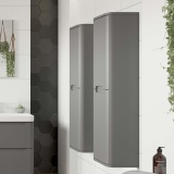 Apex Matt Grey 350mm Wall Hung Tall Storage Unit - Image 1