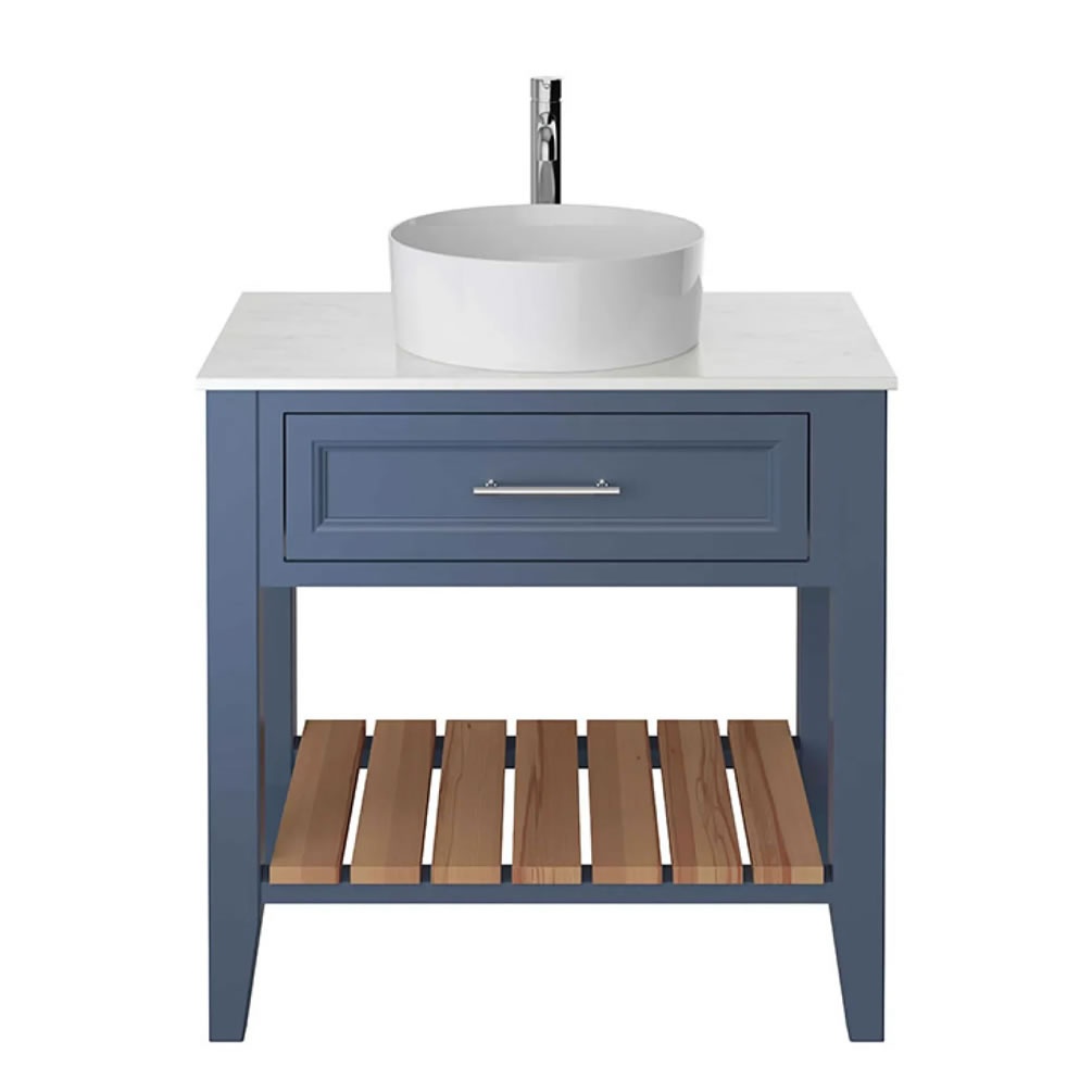 Heritage Broughton Maritime Blue 800mm Washstand & Marble Worktop
