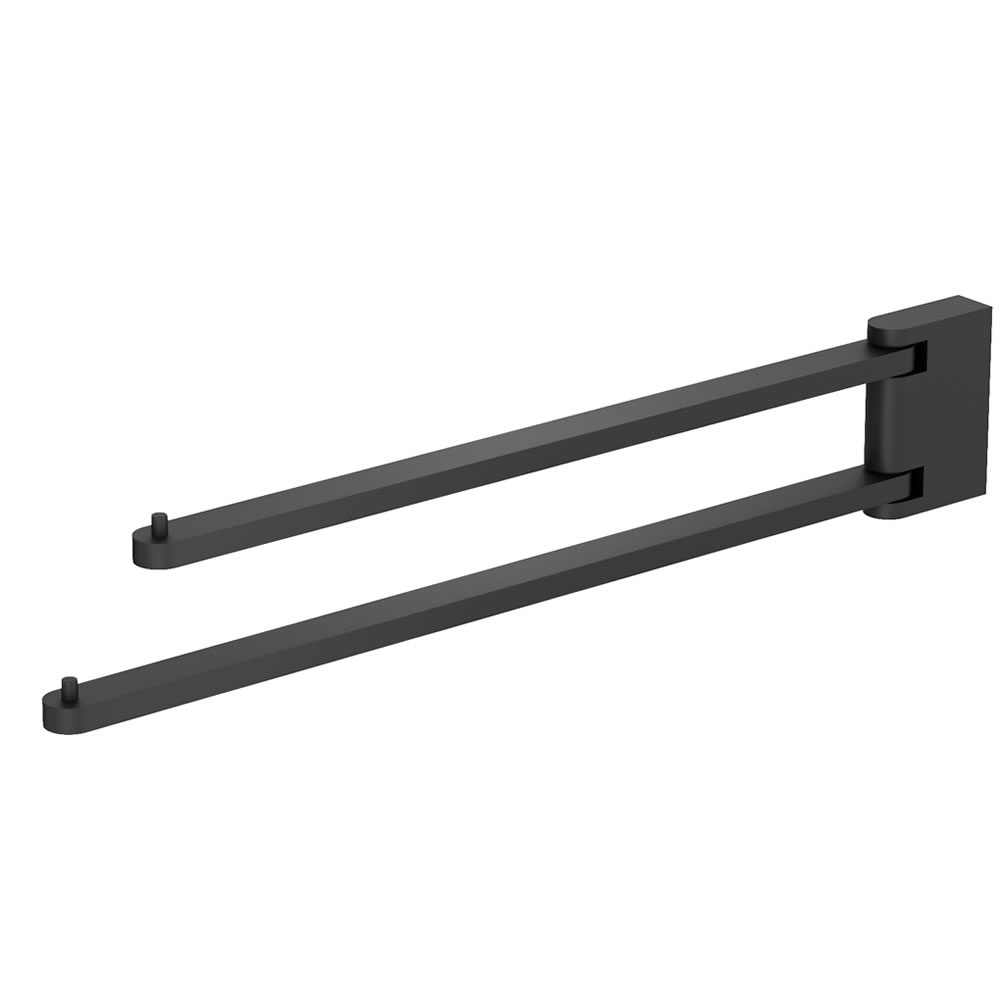 Cutout image of Crosswater MPRO Matt Black Swivel Towel Rail