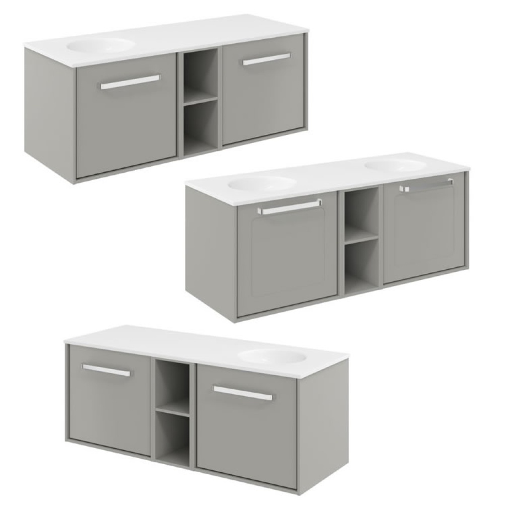 Cutout image of Crosswater Infinity 1200mm Storm Grey Wall-Hung Vanity Unit & Basin