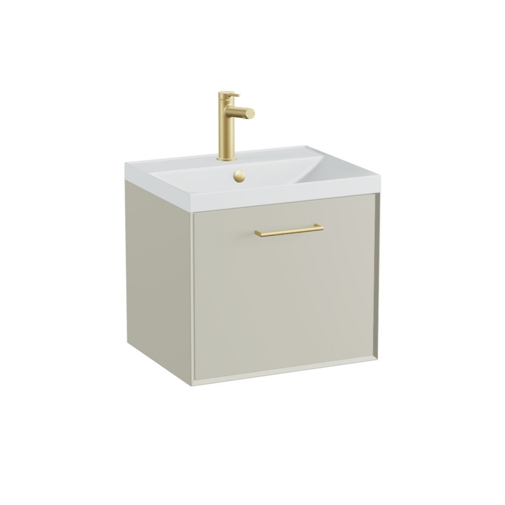 Vado Safari Smooth 500mm Cashmere Wall Hung Vanity Unit & Mineral Basin