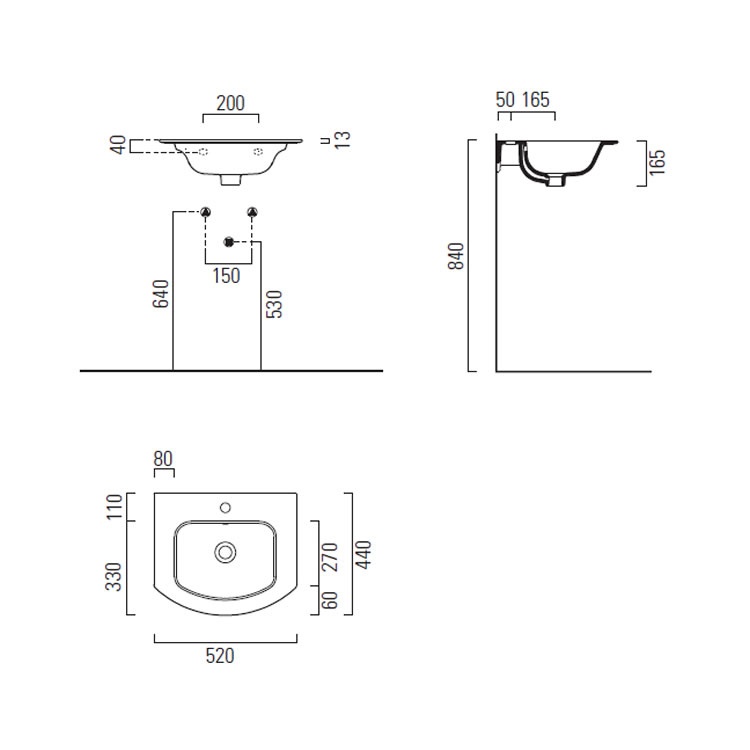GSI Pura 52 x 44 Wall Hung Basin Sanctuary Bathrooms