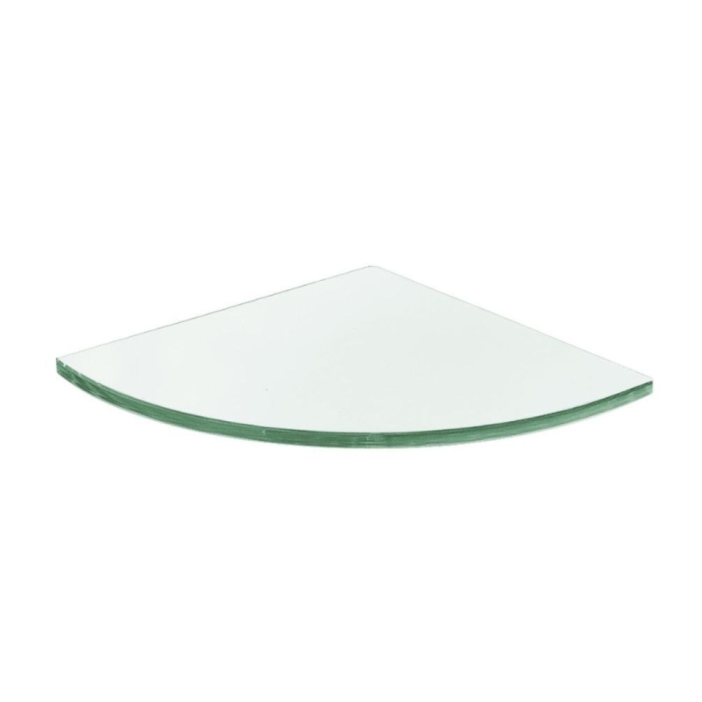Product Cut out image of the Origins Living Pier Clear Glass Corner Shelf