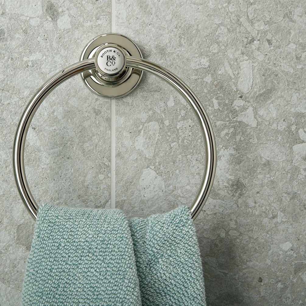 Booth & Co. Axbridge Nickel Towel Ring - Lifestyle Image 1