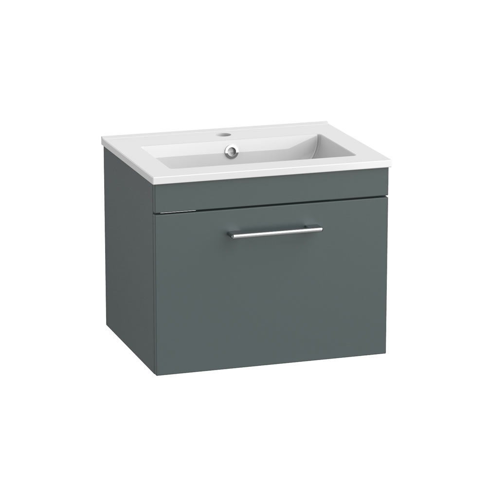 Tavistock Kew 500mm Matt Viridian Green Wall Hung Vanity Unit & Basin