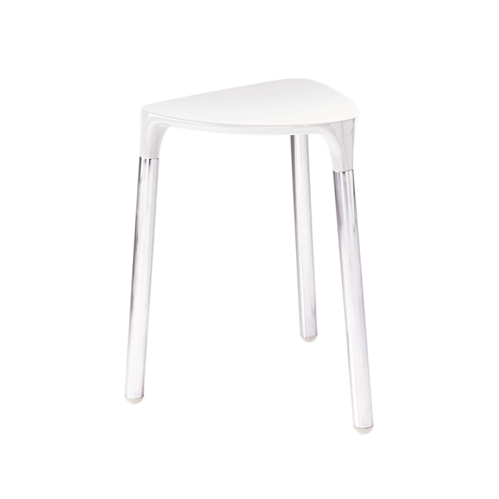 Photo of Bathroom Origins Yannis Chrome & White Bathroom Stool Cutout