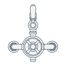 iconography image of an exposed shower mixer valve