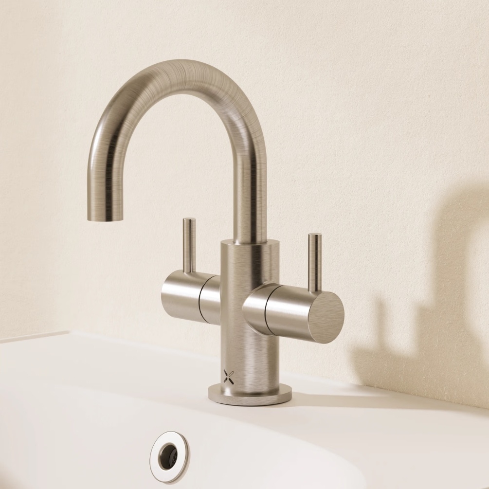 Crosswater MPRO Brushed Nickel Mini Monobloc Basin Mixer Tap Lifestyle