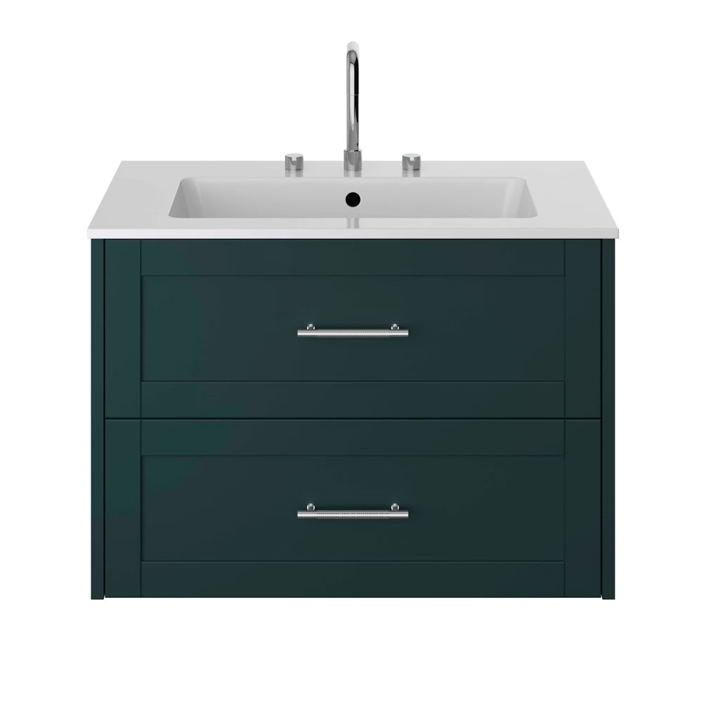 Heritage Lynton 800mm Classic Green Wall Hung Vanity Unit