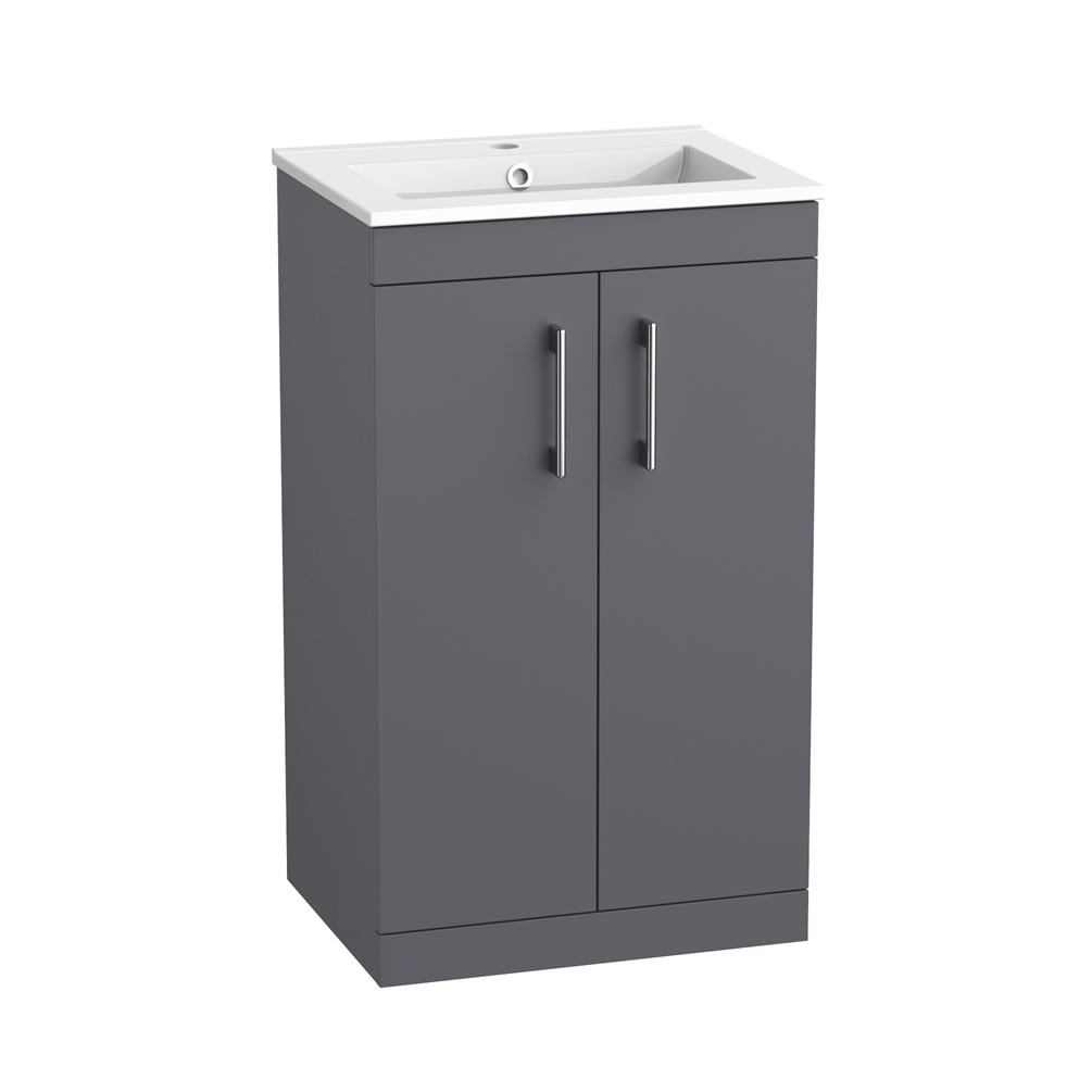 Tavistock Kew 500mm Matt Storm Grey Freestanding Vanity Unit & Basin