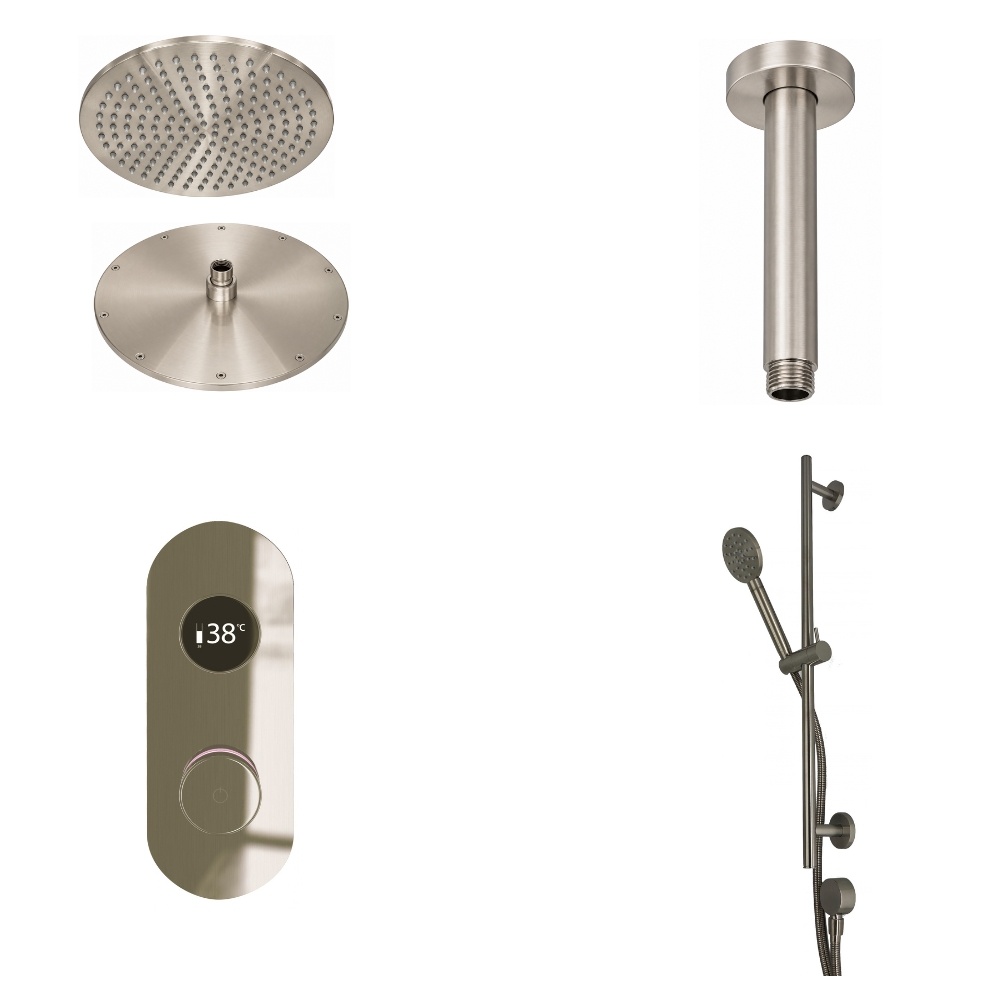 Ted Togo Brushed Nickel Oval Valve Ceiling Mount Cut Out