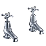 Product Cut out image of the Burlington Claremont Chrome Basin Taps 3" with White Indices