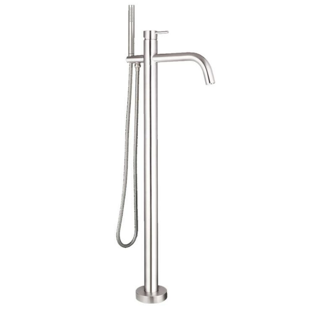 Photo of JTP Inox Brushed Stainless Steel Floorstanding Bath Shower Mixer with Kit Cutout