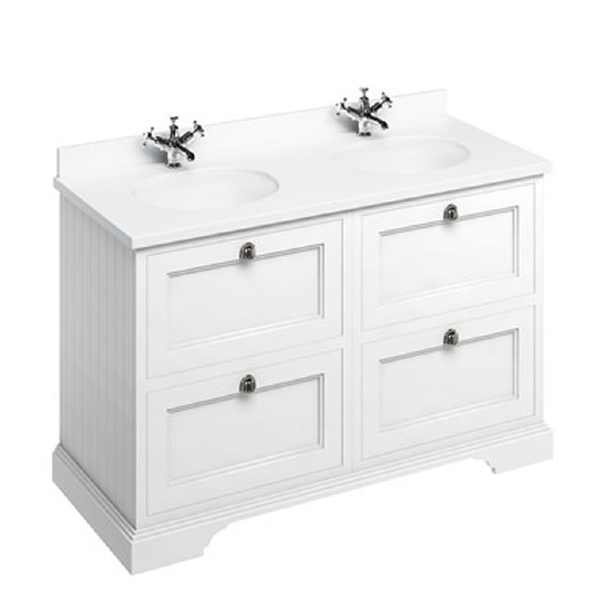 Drawer Reference Burlington Minerva Double Worktop & White Unit Drawers