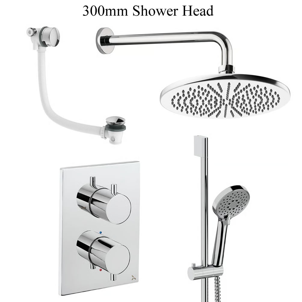 Lifestyle image of Crosswater Crossbox Chrome Triple Outlet Slide Rail Shower Bath Set