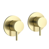 Product Cut out image of the JTP Vos Brushed Brass Wall Valves