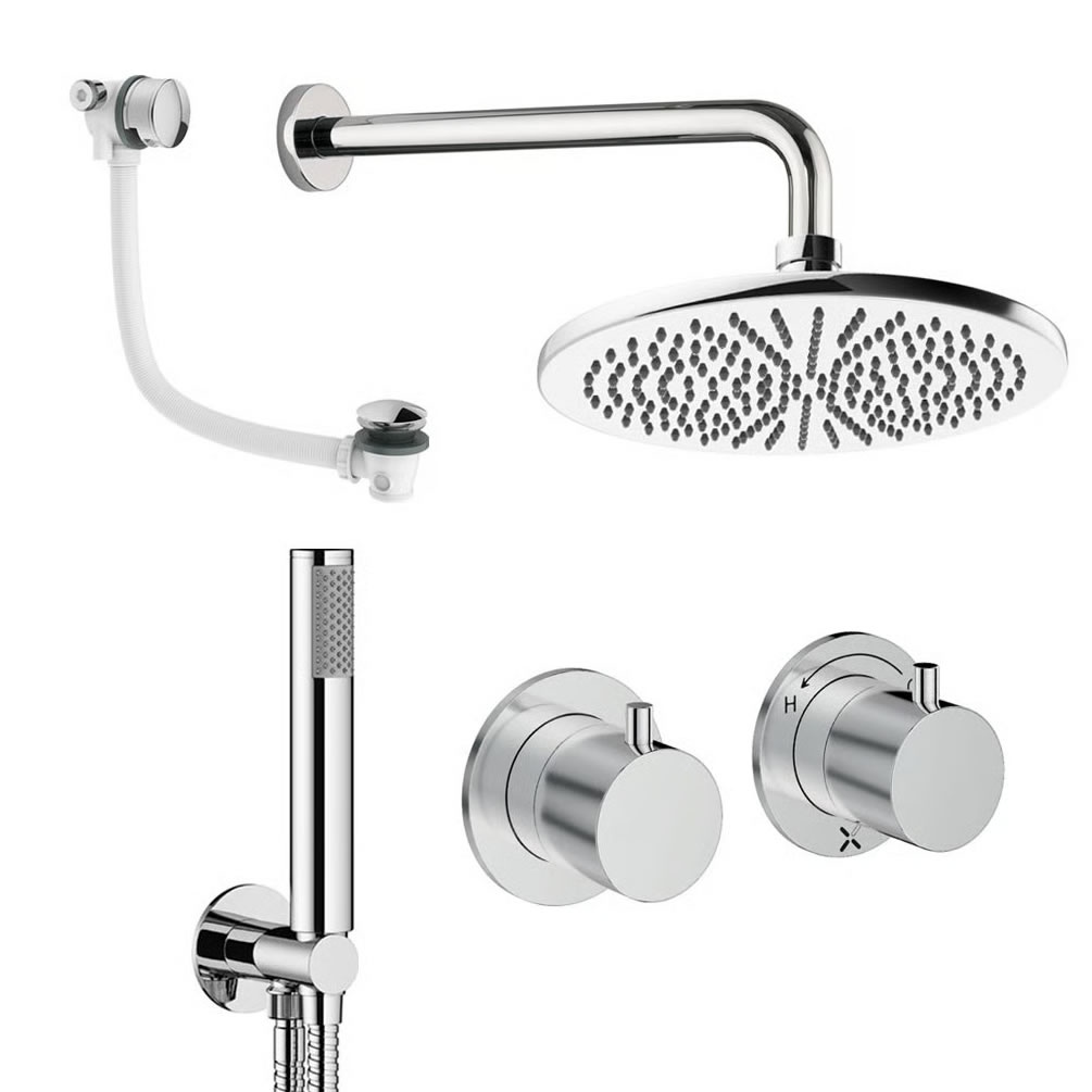 Cutout image of Crosswater Module Chrome Triple Outlet Shower Bath Set