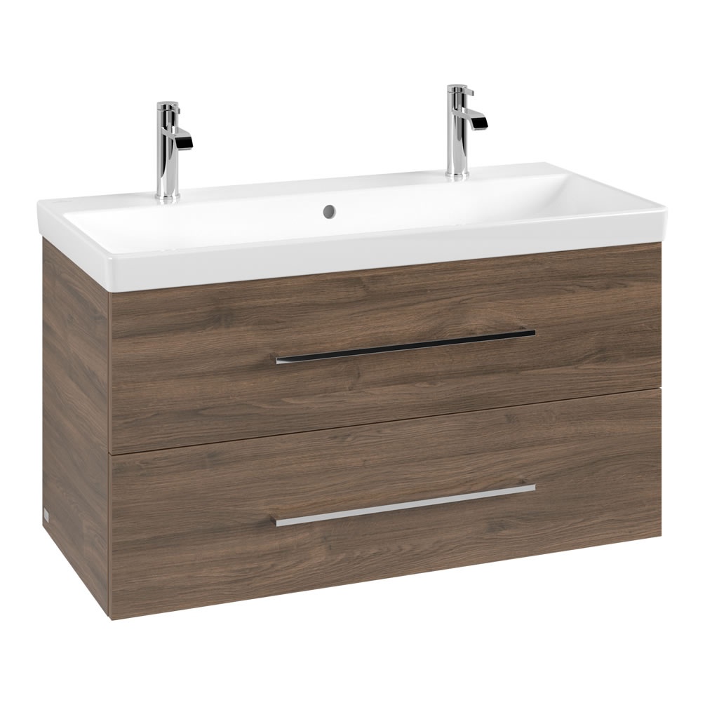 Cutout image of Villeroy & Boch Avento Arizona Oak 1000mm Wall-Hung Basin Vanity Unit