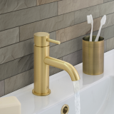 Product Lifestyle image of the JTP Vos Brushed Brass Single Lever Basin Mixer