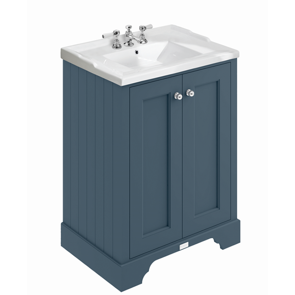 Photo of Bayswater Stiffkey Blue 600mm 2 Door Vanity Unit & Basin 3TH