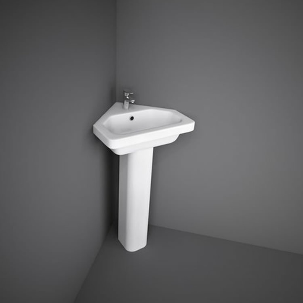 Rak Resort 450mm Corner Basin and Pedestal - Image 1