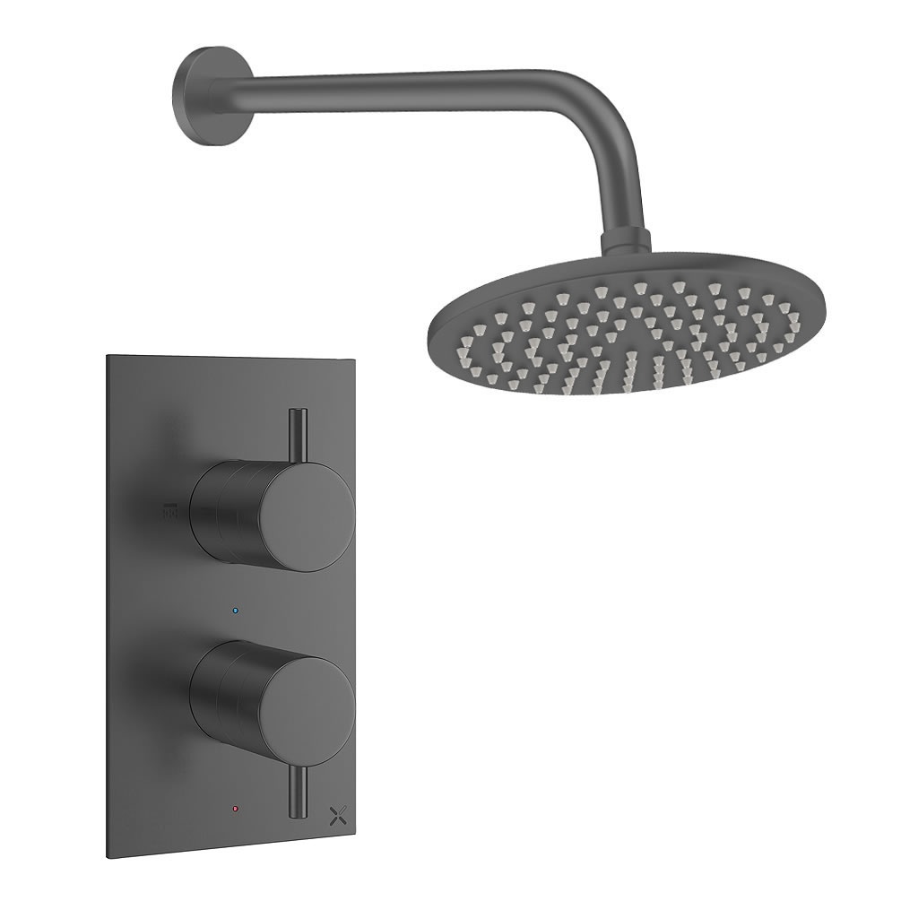 Cutout image of Crosswater Design Slate Single Outlet Rainfall Shower Set