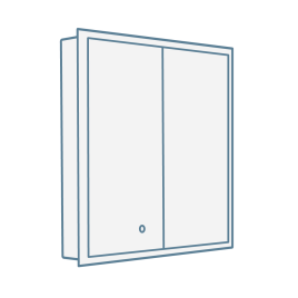 iconography image of a bathroom wall mounted cabinet