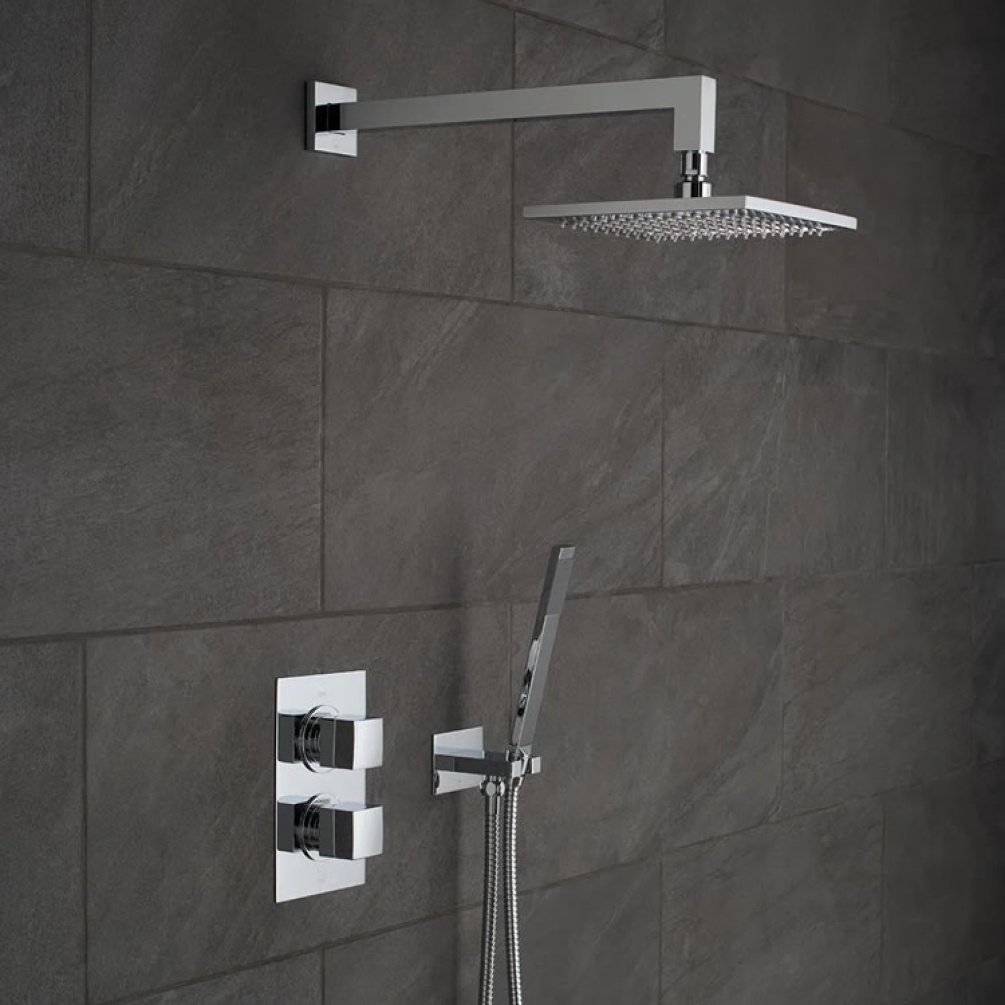 Lifestyle image of Vado Mix2 Twin Outlet Thermostatic Shower Package