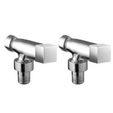 JTP Chrome Square Angled Radiator Valves