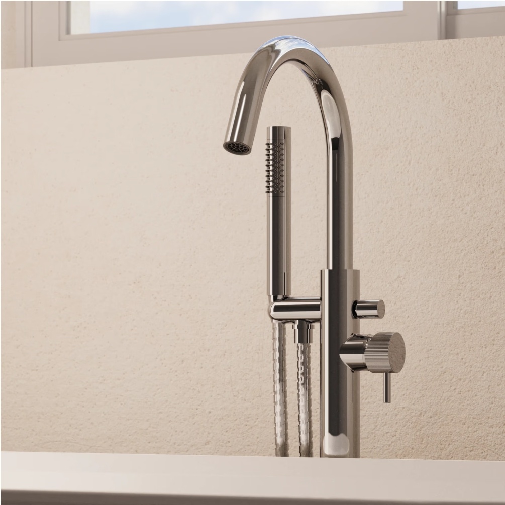 Crosswater MPRO Flute Chrome Freestanding Bath Shower Mixer Lifestyle